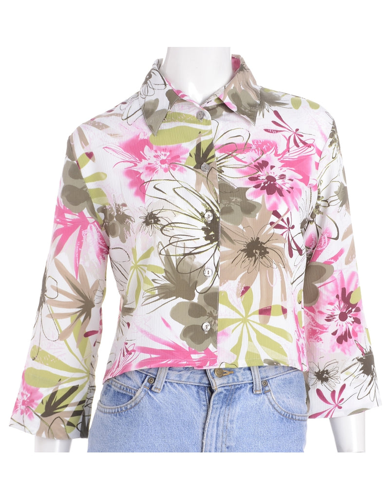 Beyond Retro Label Label Claire Cropped Long Sleeve Printed Shirt