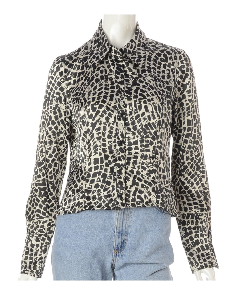 Beyond Retro Label Label Claire Cropped Long Sleeve Printed Shirt