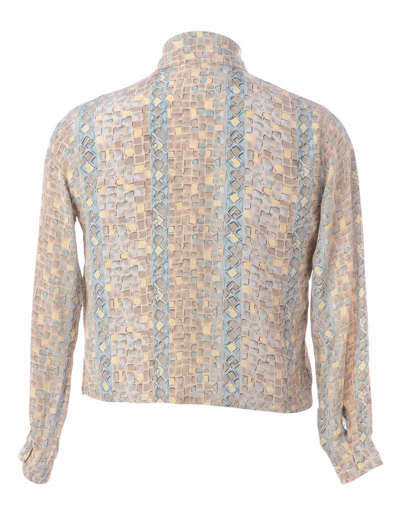 Beyond Retro Label Label Claire Cropped Long Sleeve Printed Shirt