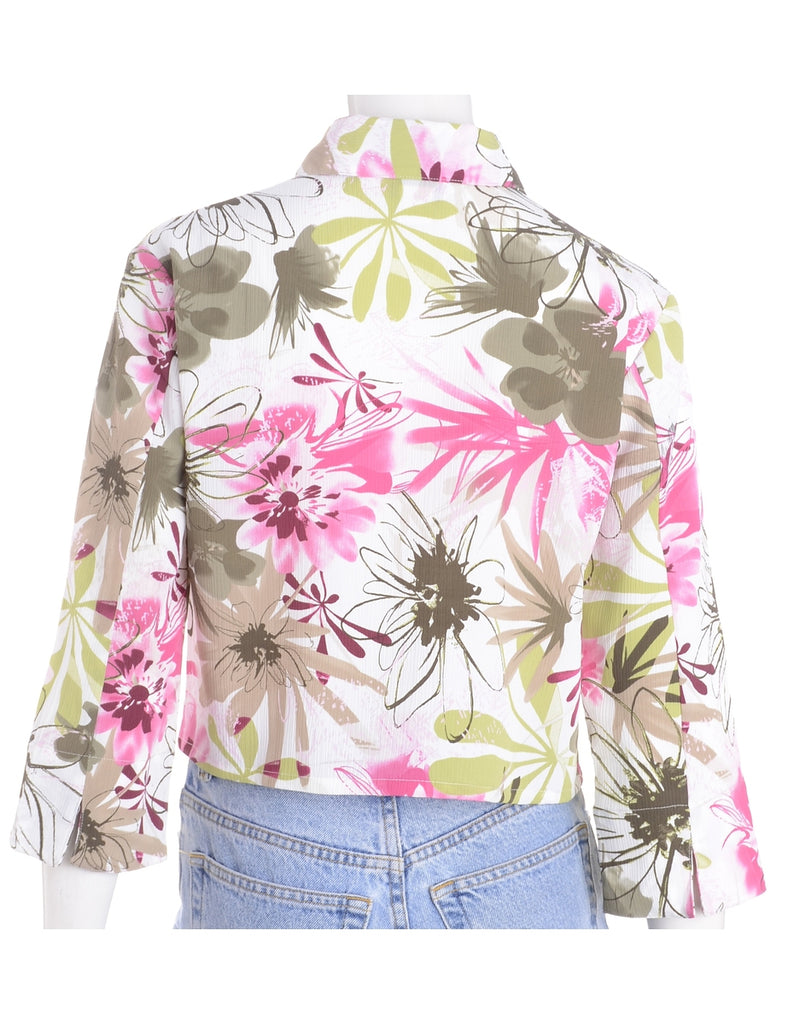 Beyond Retro Label Label Claire Cropped Long Sleeve Printed Shirt