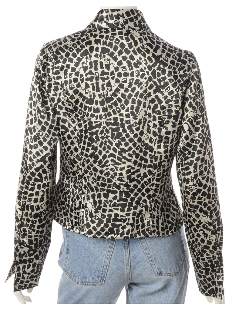 Beyond Retro Label Label Claire Cropped Long Sleeve Printed Shirt
