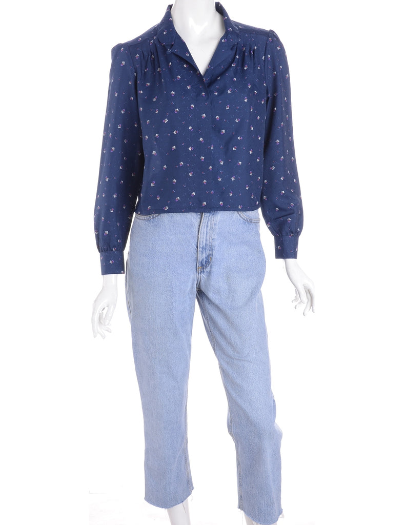 Beyond Retro Label Label Claire Cropped Long Sleeve Printed Shirt