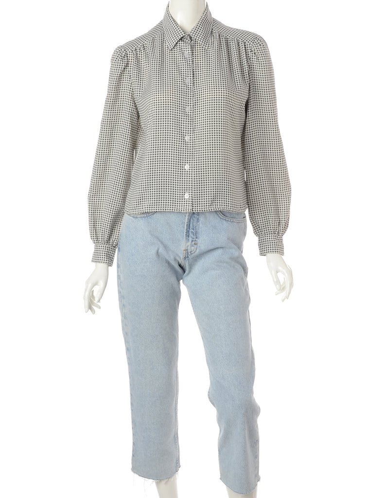 Beyond Retro Label Label Claire Cropped Long Sleeve Printed Shirt