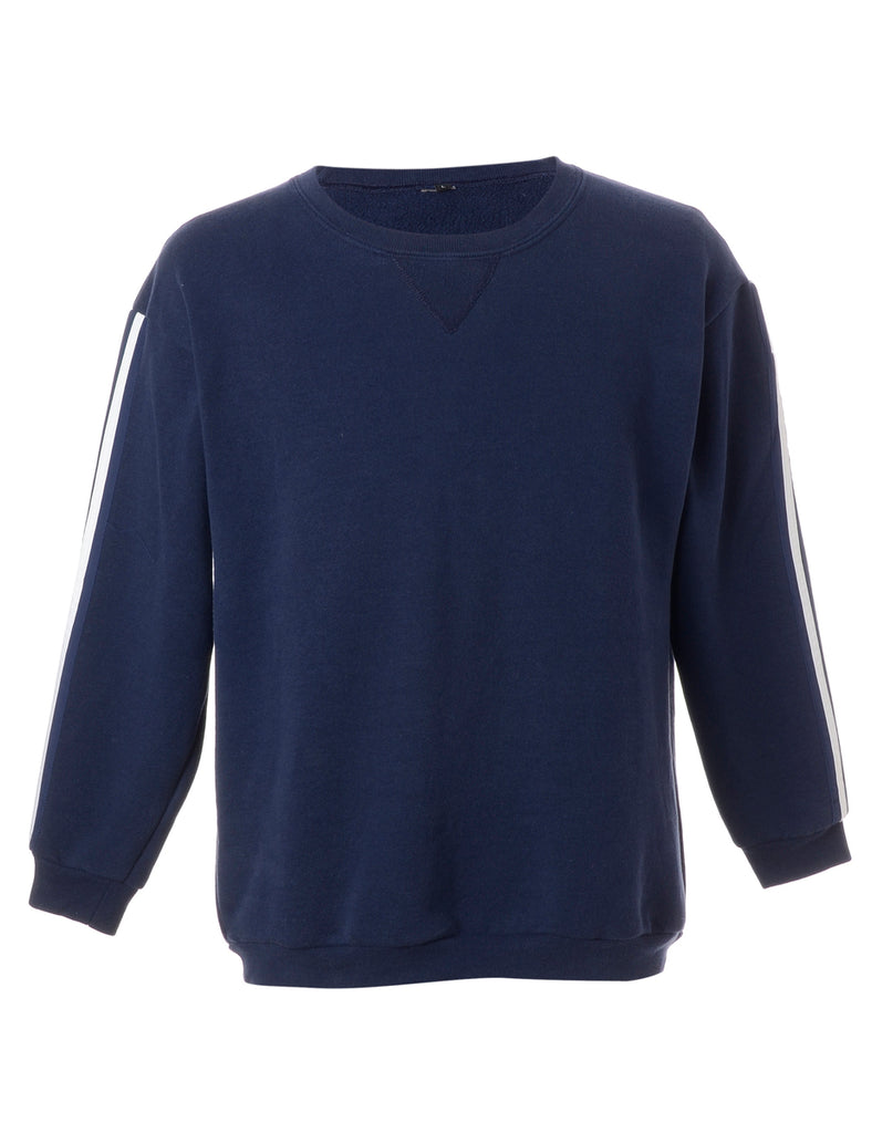 Beyond Retro Label Label Corey Branded Stripe Sleeve Sweatshirt