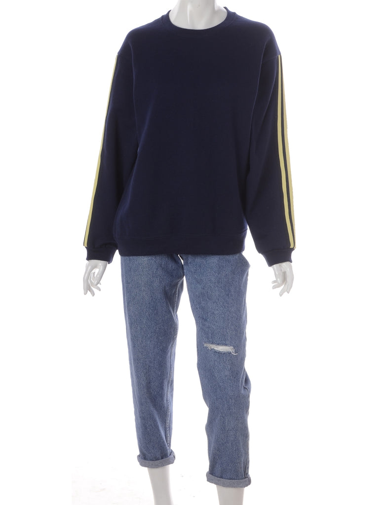 Beyond Retro Label Label Corey Branded Stripe Sleeve Sweatshirt