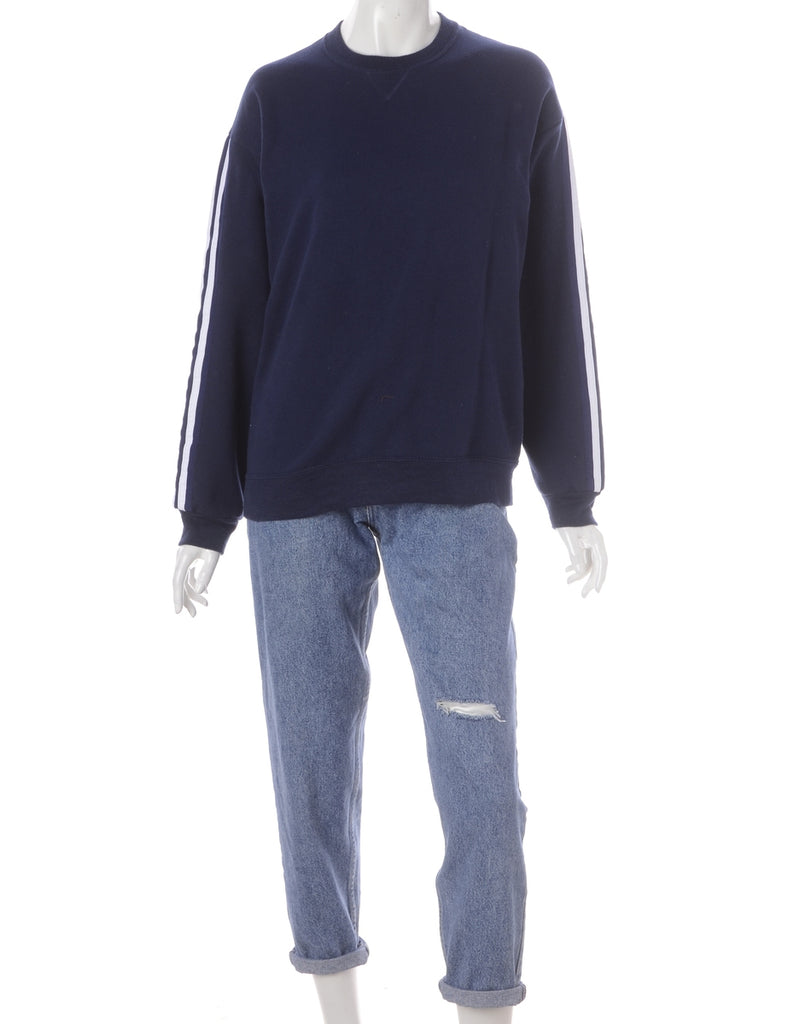 Beyond Retro Label Label Corey Branded Stripe Sleeve Sweatshirt