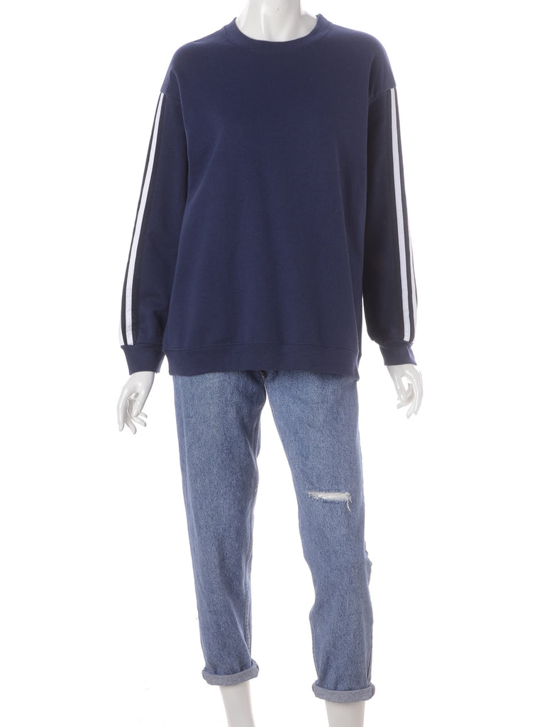 Beyond Retro Label Label Corey Branded Stripe Sleeve Sweatshirt