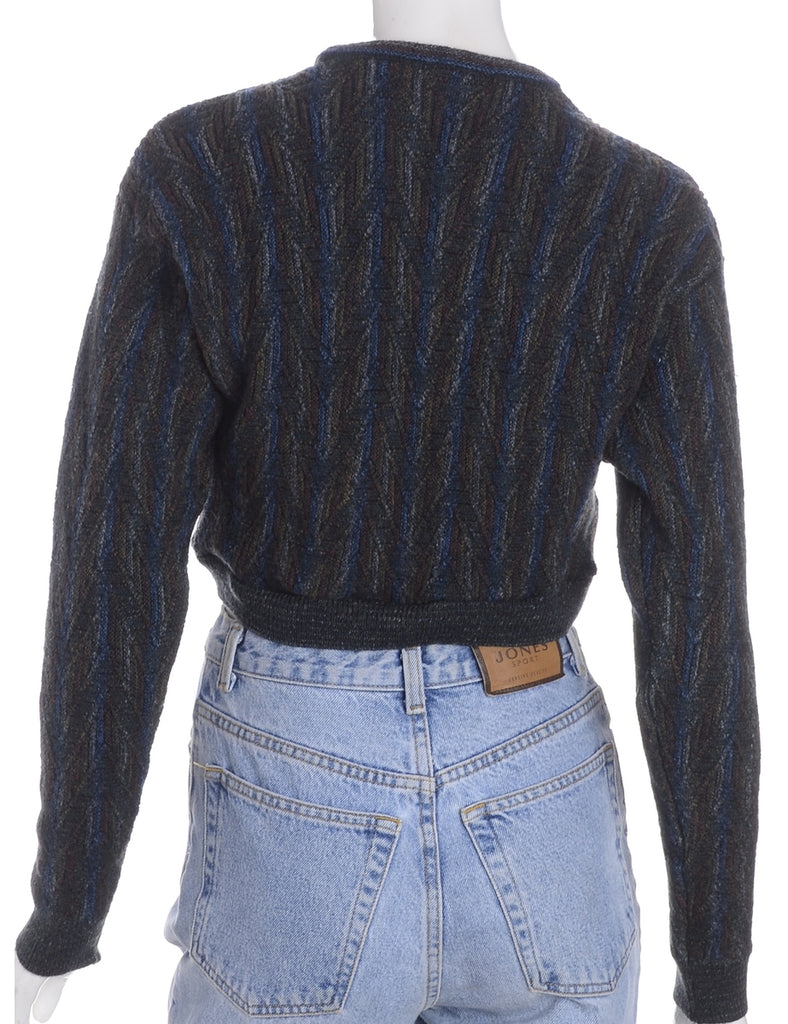 Beyond Retro Label Label Cropped 80s Graphic Pattern Jumper