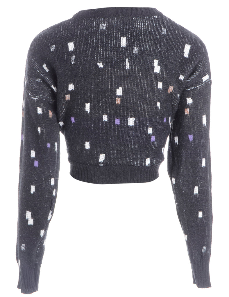Beyond Retro Label Label Cropped 80s Graphic Pattern Jumper