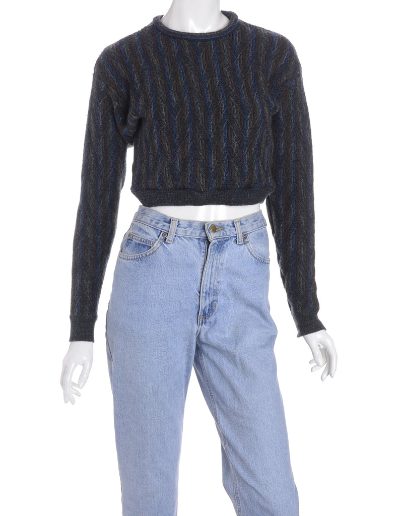 Beyond Retro Label Label Cropped 80s Graphic Pattern Jumper