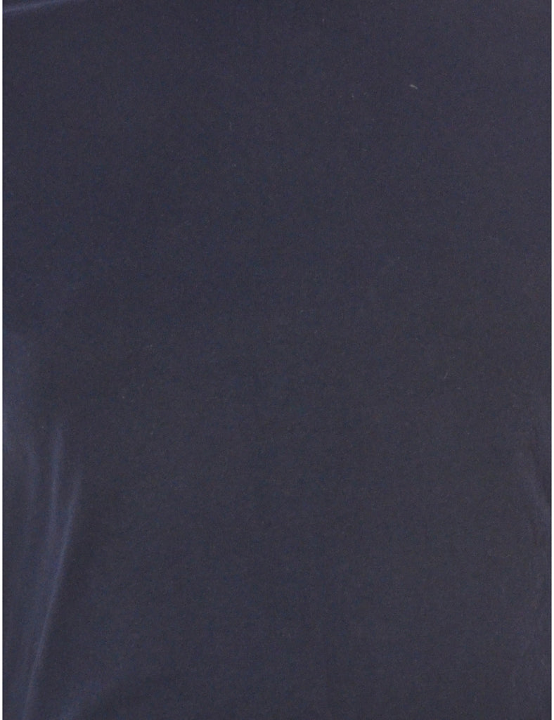 Beyond Retro Label Label Cropped Bell Roll Sleeve Navy T-Shirt
