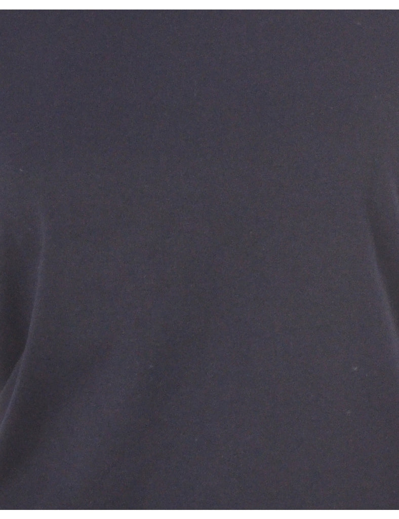 Beyond Retro Label Label Cropped Bell Roll Sleeve Navy T-Shirt