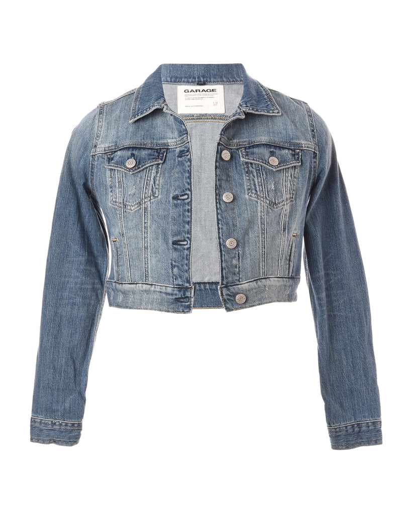 Beyond Retro Label Label Cropped Denim Jacket With Waistband