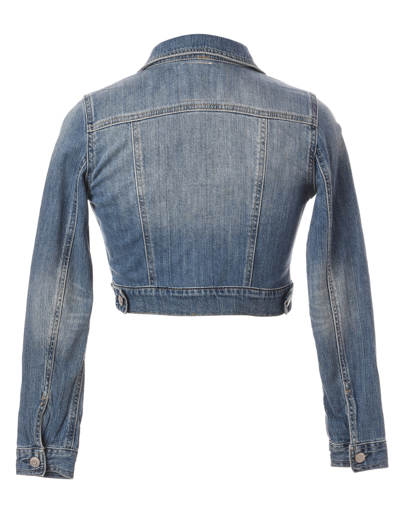 Beyond Retro Label Label Cropped Denim Jacket With Waistband