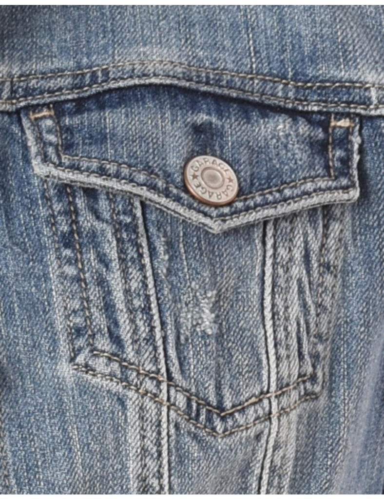 Beyond Retro Label Label Cropped Denim Jacket With Waistband