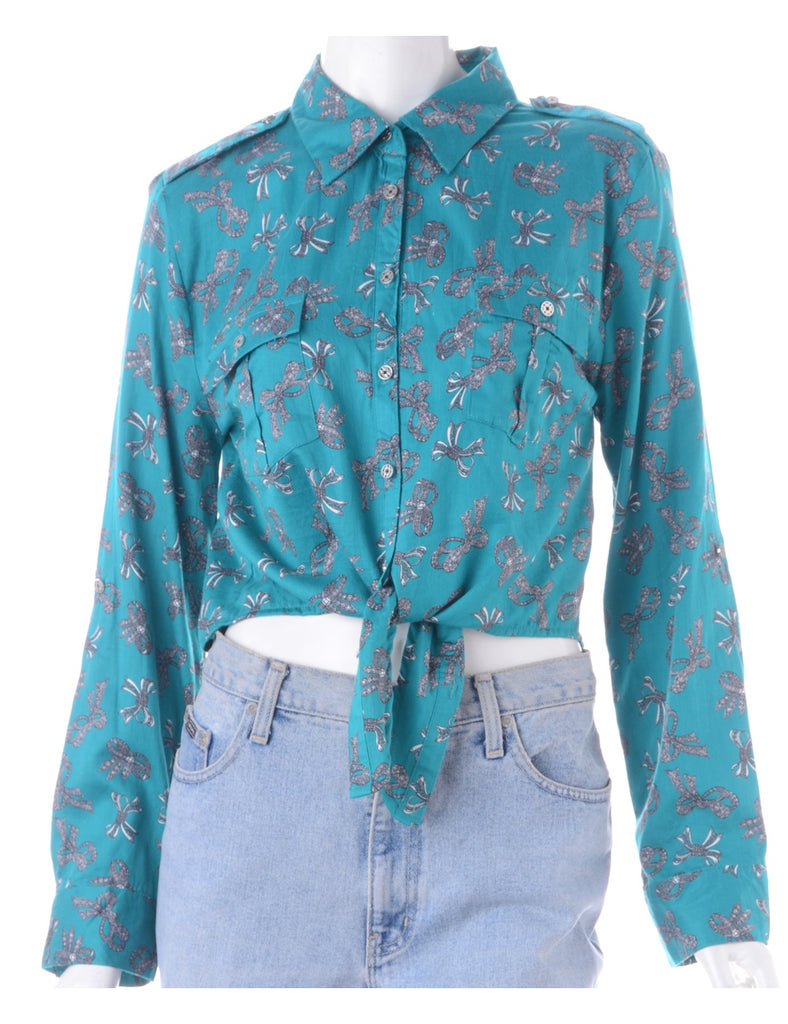 Beyond Retro Label Label Cropped Jessie Tie Front Patterned Shirt