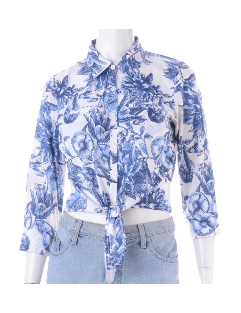 Beyond Retro Label Label Cropped Jessie Tie Front Patterned Shirt