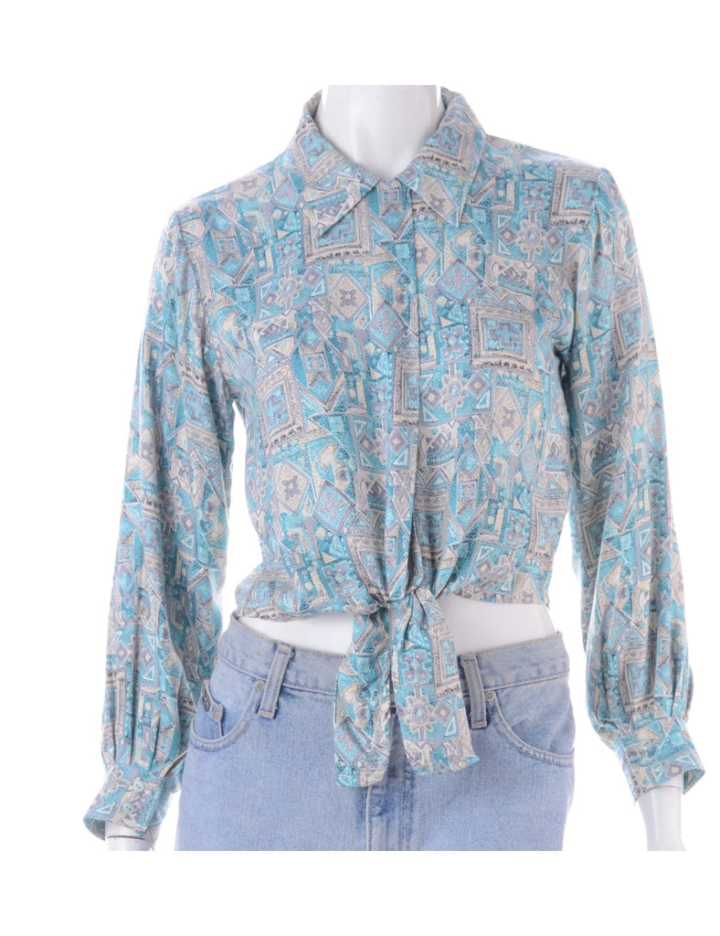 Beyond Retro Label Label Cropped Jessie Tie Front Patterned Shirt