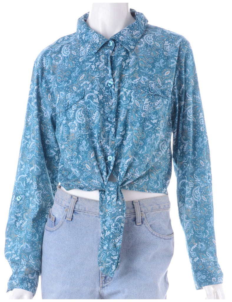 Beyond Retro Label Label Cropped Jessie Tie Front Patterned Shirt