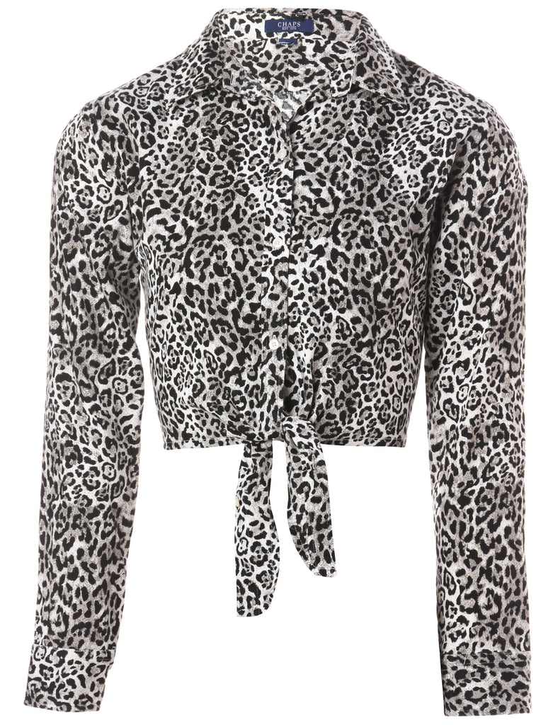 Beyond Retro Label Label Cropped Jessie Tie Front Patterned Shirt