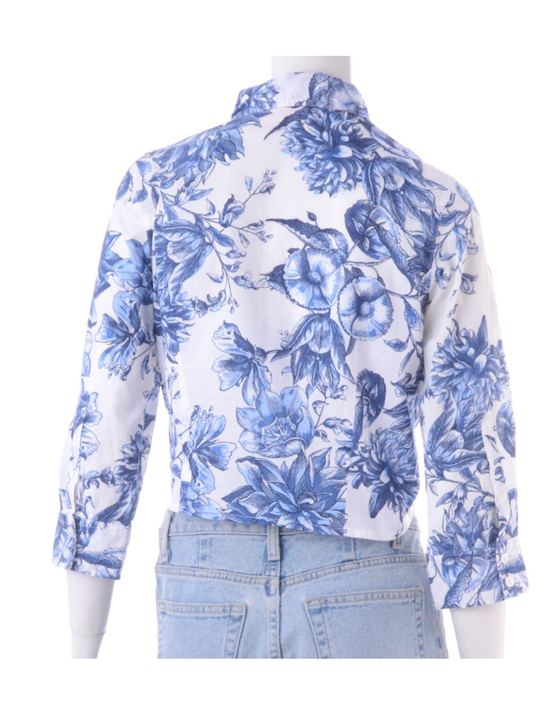 Beyond Retro Label Label Cropped Jessie Tie Front Patterned Shirt