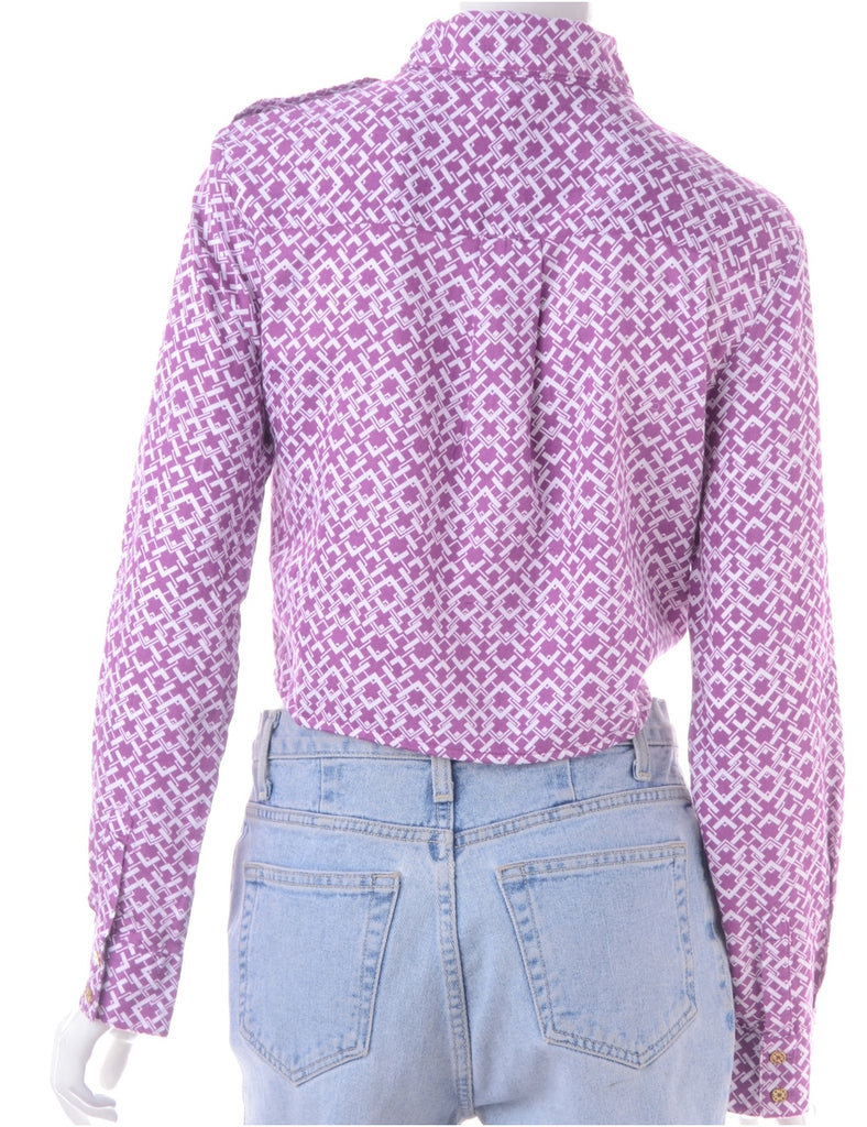 Beyond Retro Label Label Cropped Jessie Tie Front Patterned Shirt