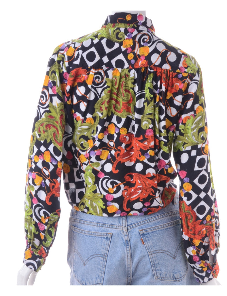 Beyond Retro Label Label Cropped Jessie Tie Front Patterned Shirt