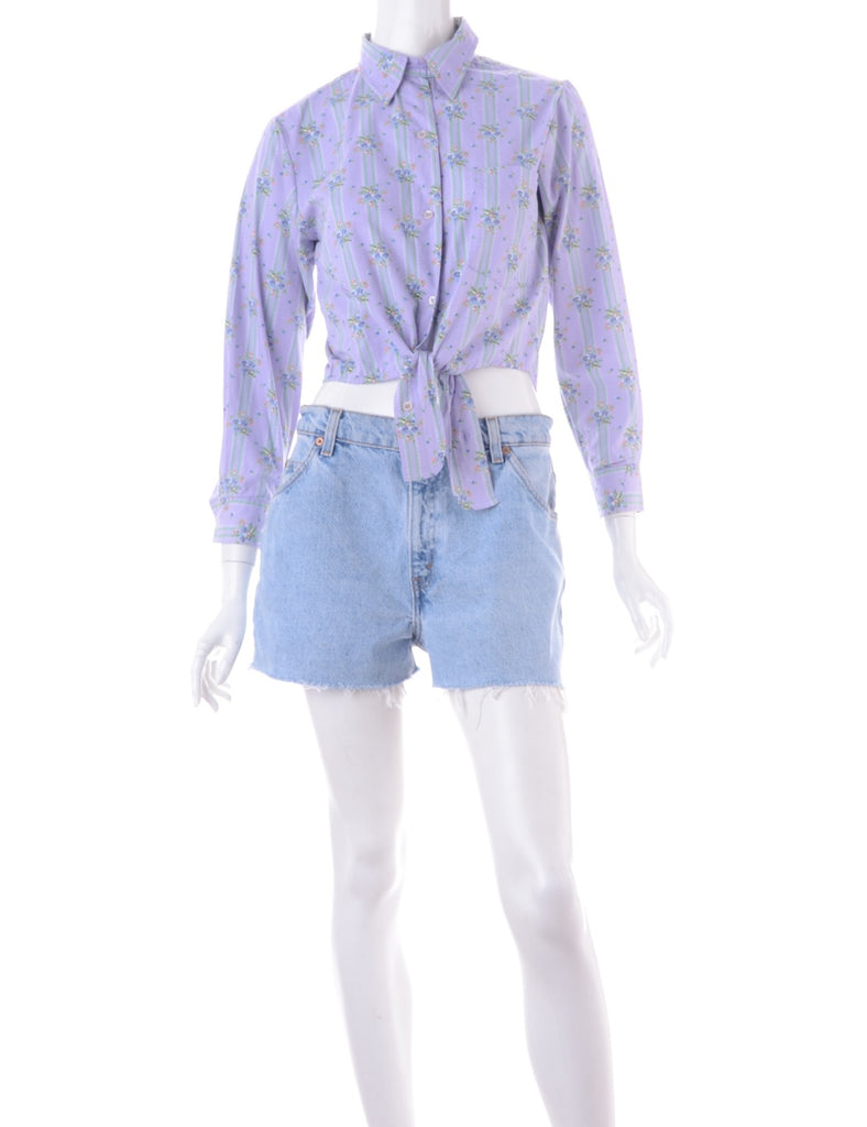 Beyond Retro Label Label Cropped Jessie Tie Front Patterned Shirt