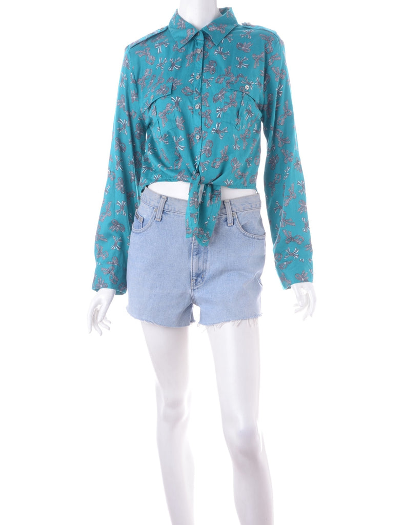 Beyond Retro Label Label Cropped Jessie Tie Front Patterned Shirt