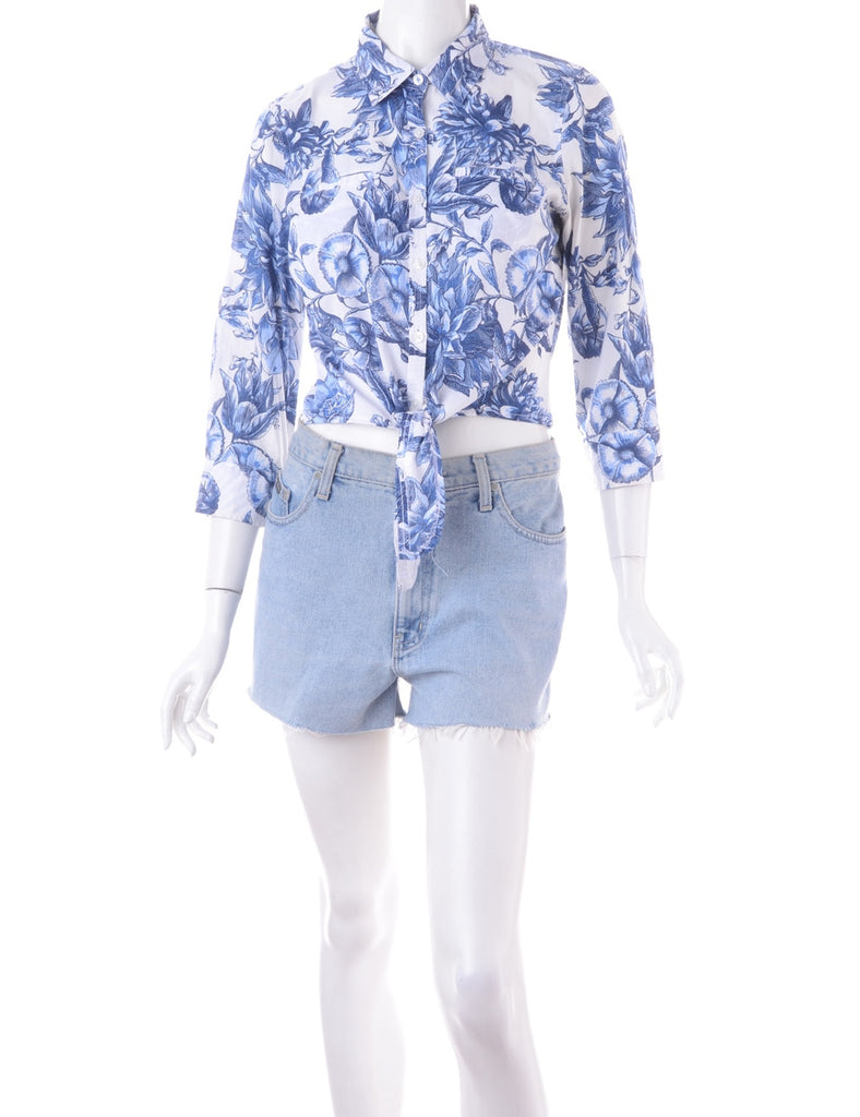 Beyond Retro Label Label Cropped Jessie Tie Front Patterned Shirt