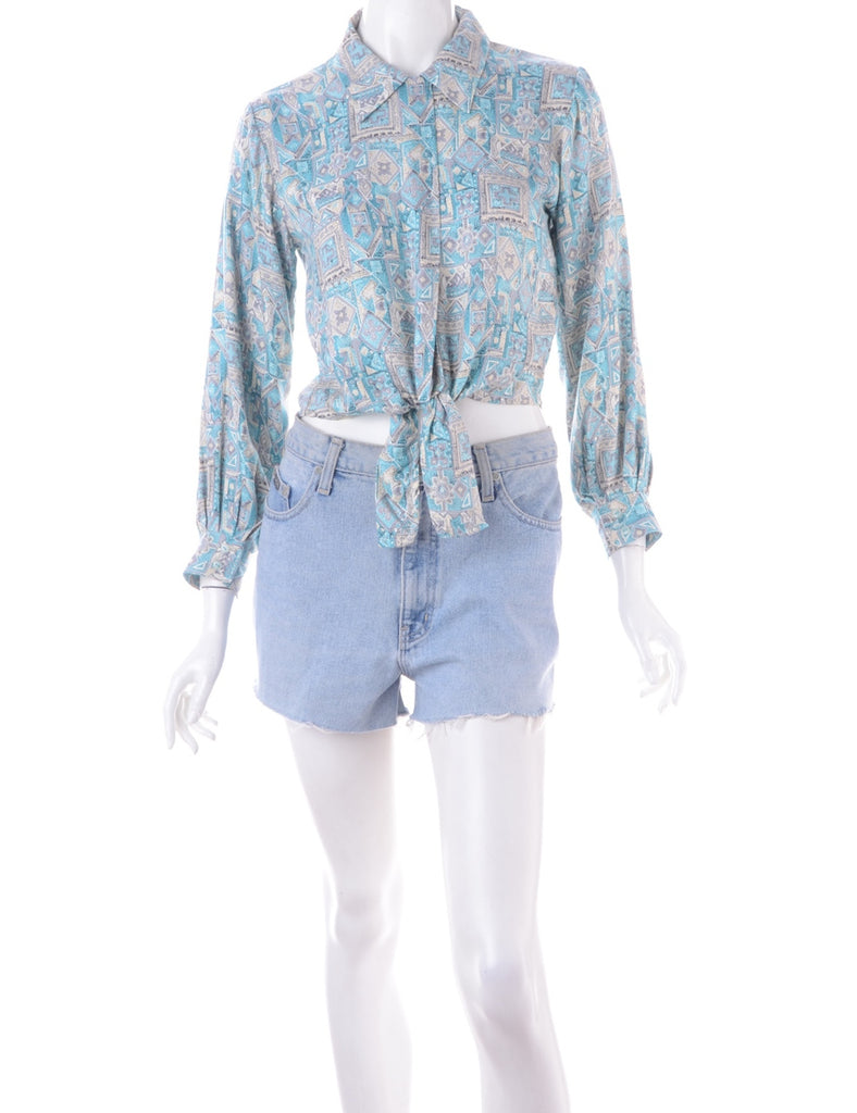 Beyond Retro Label Label Cropped Jessie Tie Front Patterned Shirt