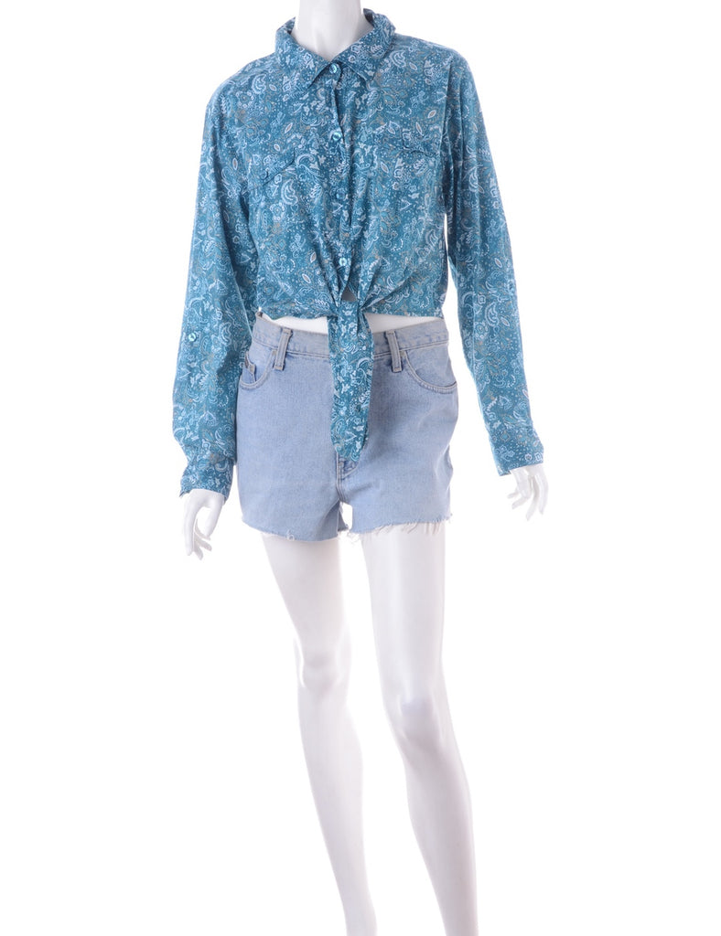 Beyond Retro Label Label Cropped Jessie Tie Front Patterned Shirt