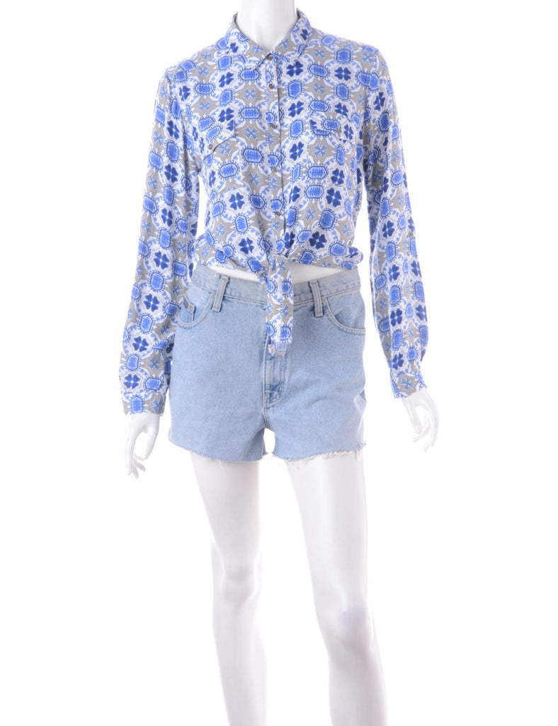 Beyond Retro Label Label Cropped Jessie Tie Front Patterned Shirt