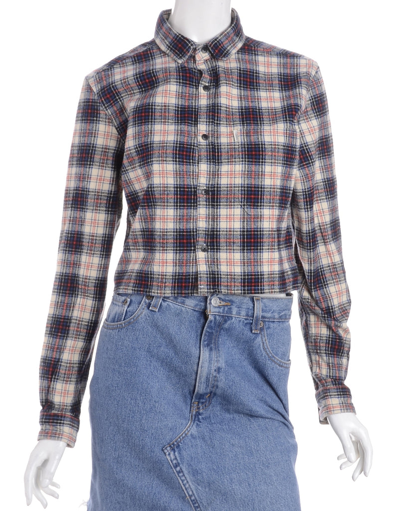 Beyond Retro Label Label Cropped Long Sleeve Flannel Shirt