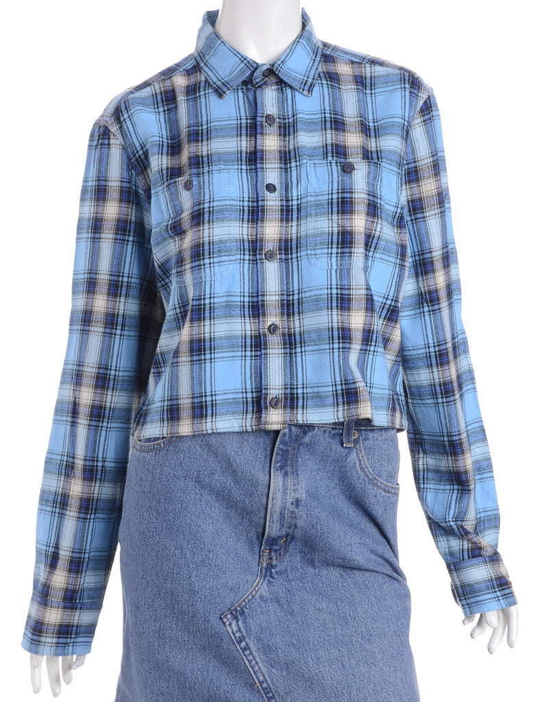 Beyond Retro Label Label Cropped Long Sleeve Flannel Shirt