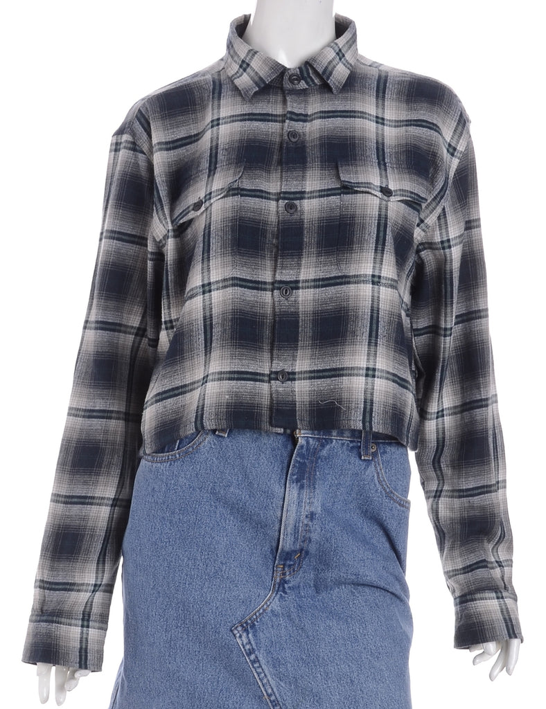 Beyond Retro Label Label Cropped Long Sleeve Flannel Shirt