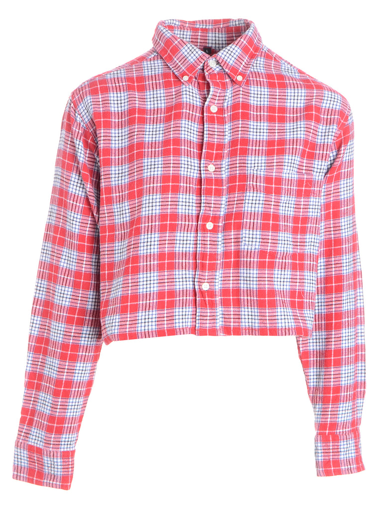 Beyond Retro Label Label Cropped Long Sleeve Flannel Shirt