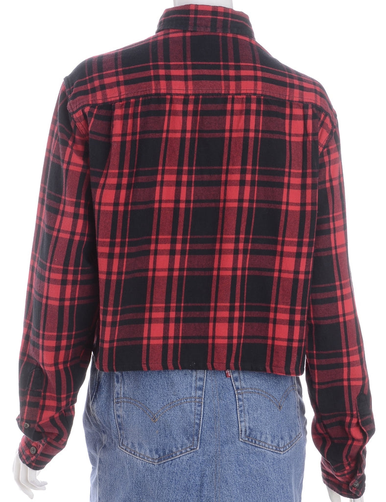 Beyond Retro Label Label Cropped Long Sleeve Flannel Shirt