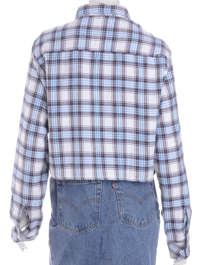 Beyond Retro Label Label Cropped Long Sleeve Flannel Shirt