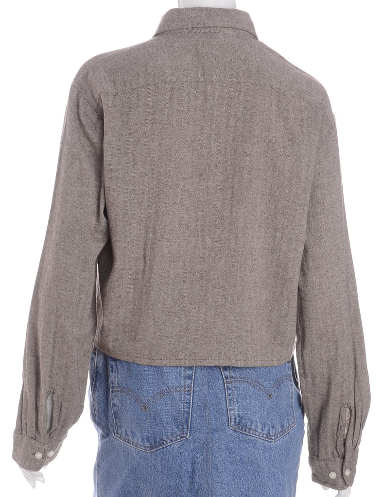 Beyond Retro Label Label Cropped Long Sleeve Flannel Shirt