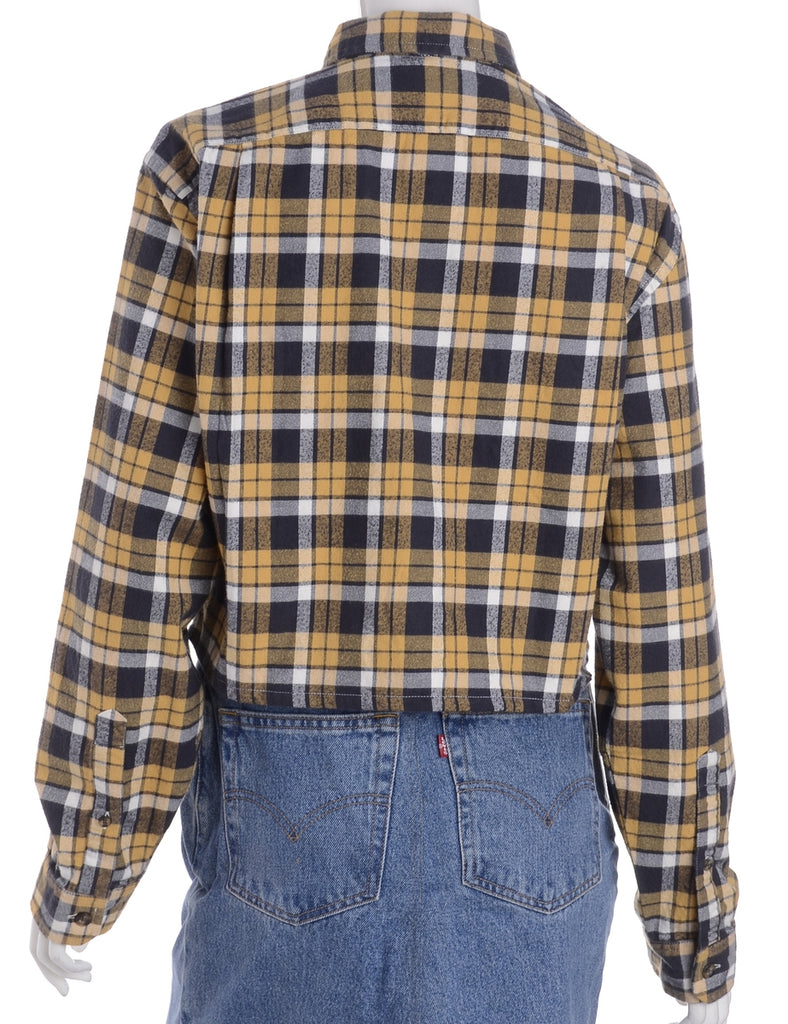 Beyond Retro Label Label Cropped Long Sleeve Flannel Shirt
