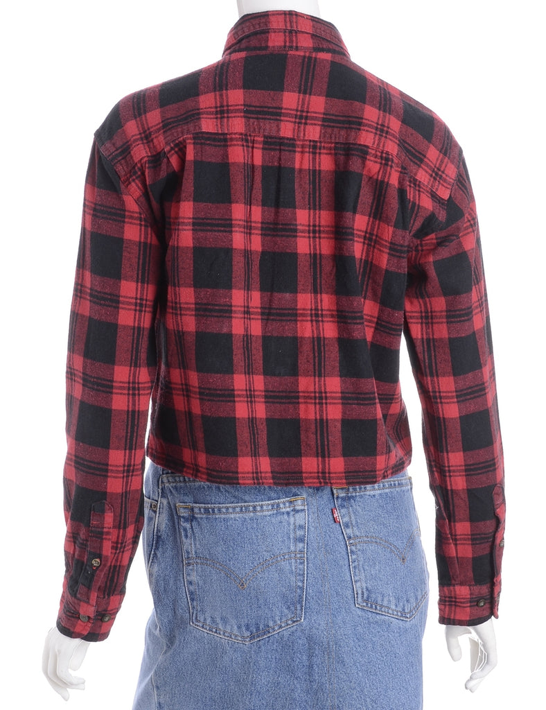 Beyond Retro Label Label Cropped Long Sleeve Flannel Shirt