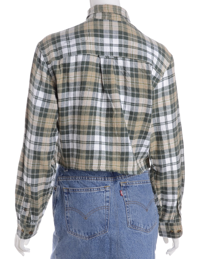 Beyond Retro Label Label Cropped Long Sleeve Flannel Shirt