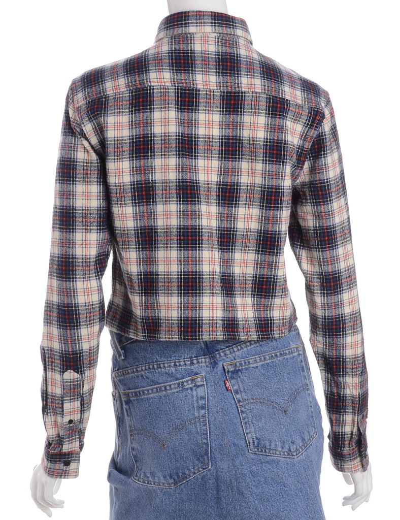 Beyond Retro Label Label Cropped Long Sleeve Flannel Shirt