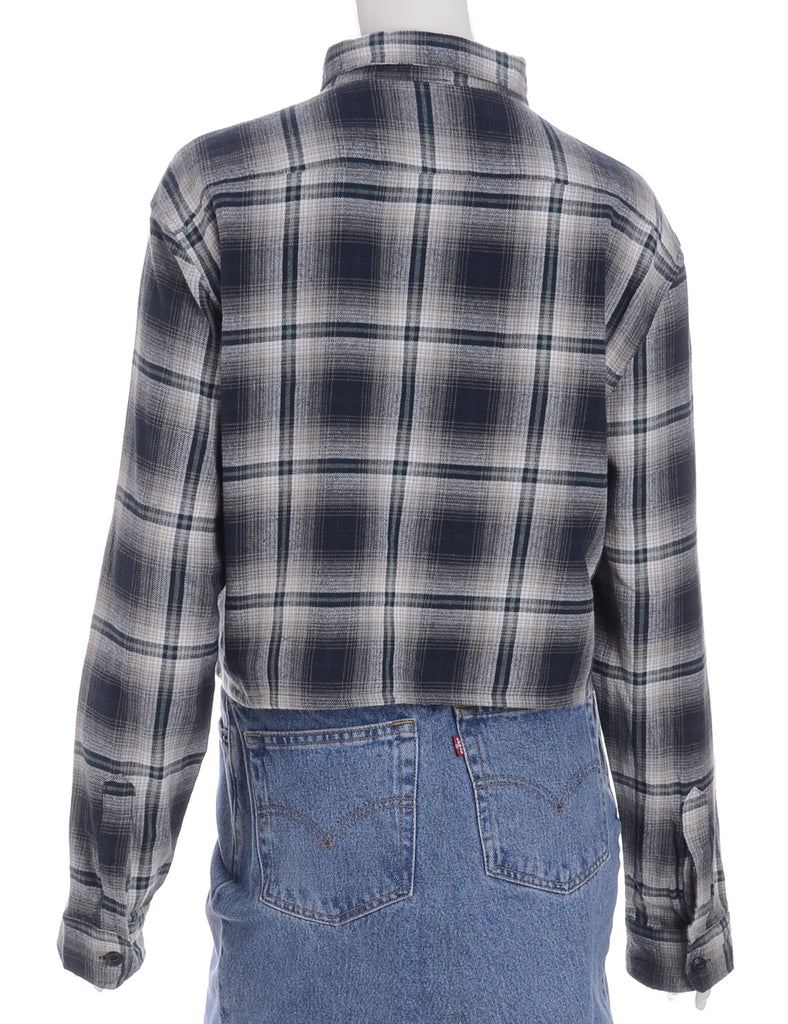 Beyond Retro Label Label Cropped Long Sleeve Flannel Shirt