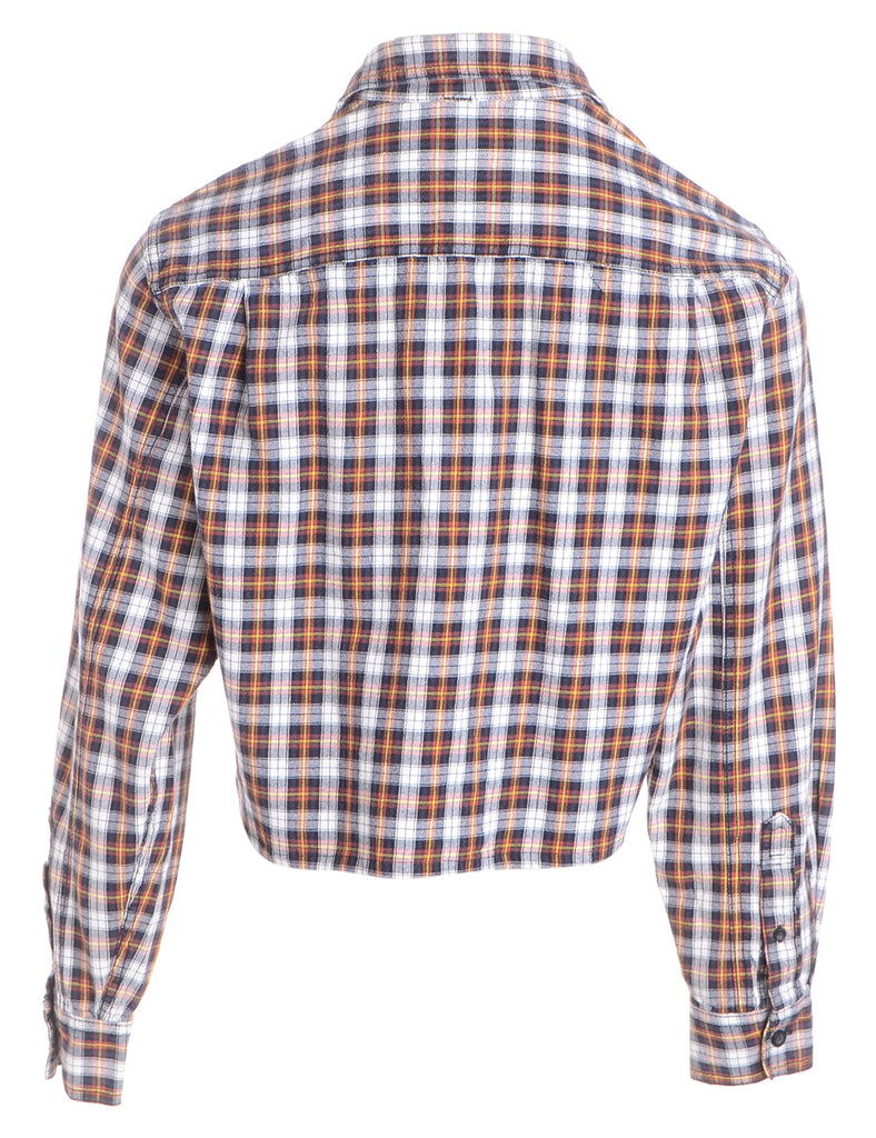 Beyond Retro Label Label Cropped Long Sleeve Flannel Shirt