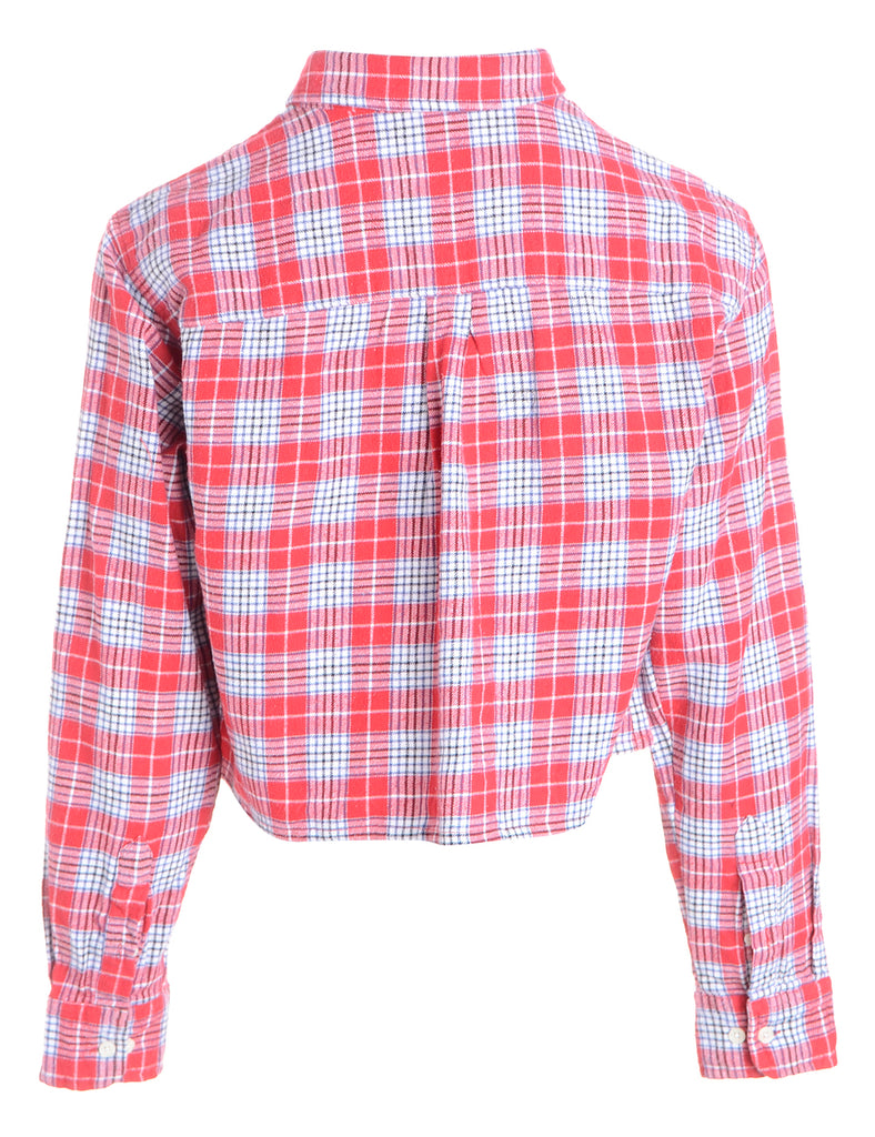 Beyond Retro Label Label Cropped Long Sleeve Flannel Shirt