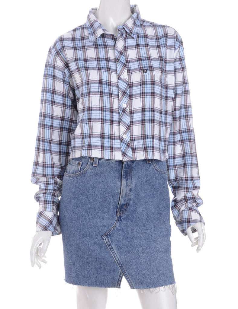 Beyond Retro Label Label Cropped Long Sleeve Flannel Shirt