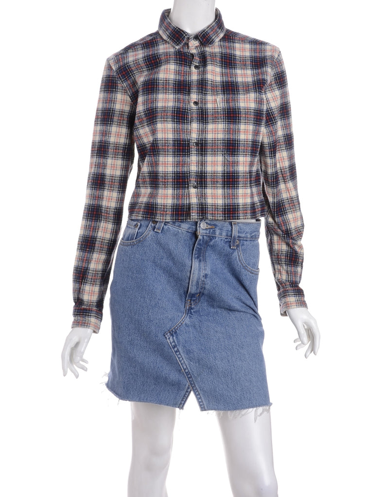 Beyond Retro Label Label Cropped Long Sleeve Flannel Shirt