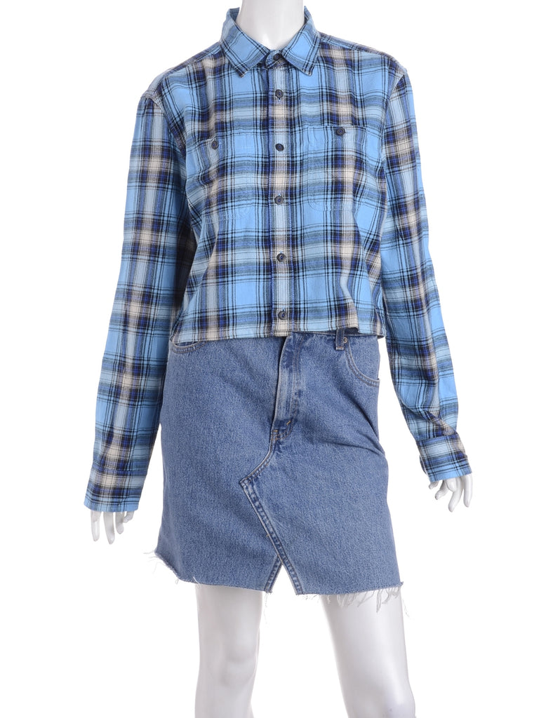 Beyond Retro Label Label Cropped Long Sleeve Flannel Shirt